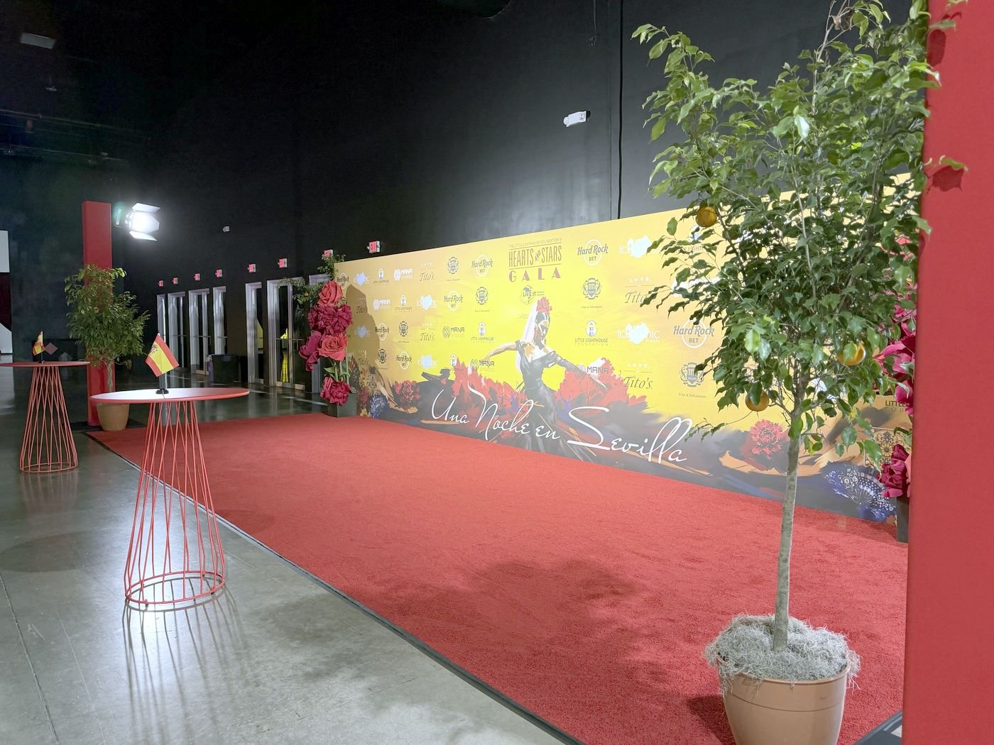 Hearts and Stars Gala red carpet and step and repeat, Una Noche en Sevilla
