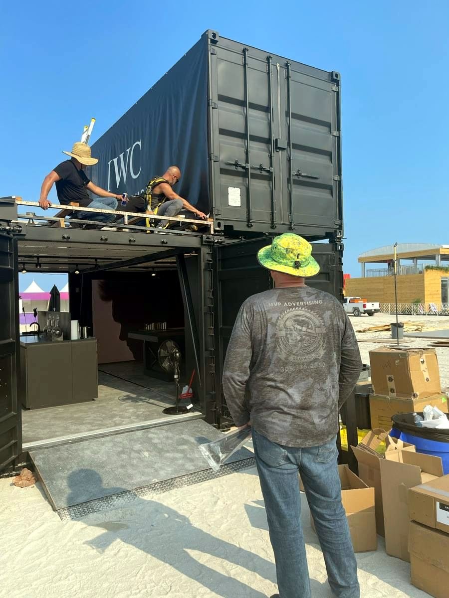 Our crew, on-site for the container build